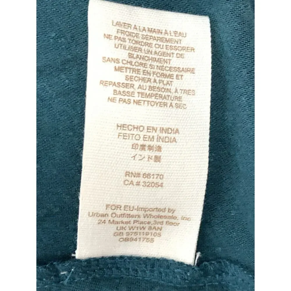 Free People Mix It Up Tunic Dress Balloon Sleeve Teal Blue Green Size S BNWT